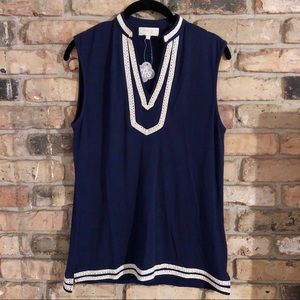 Navy tunic with lace detail NWT